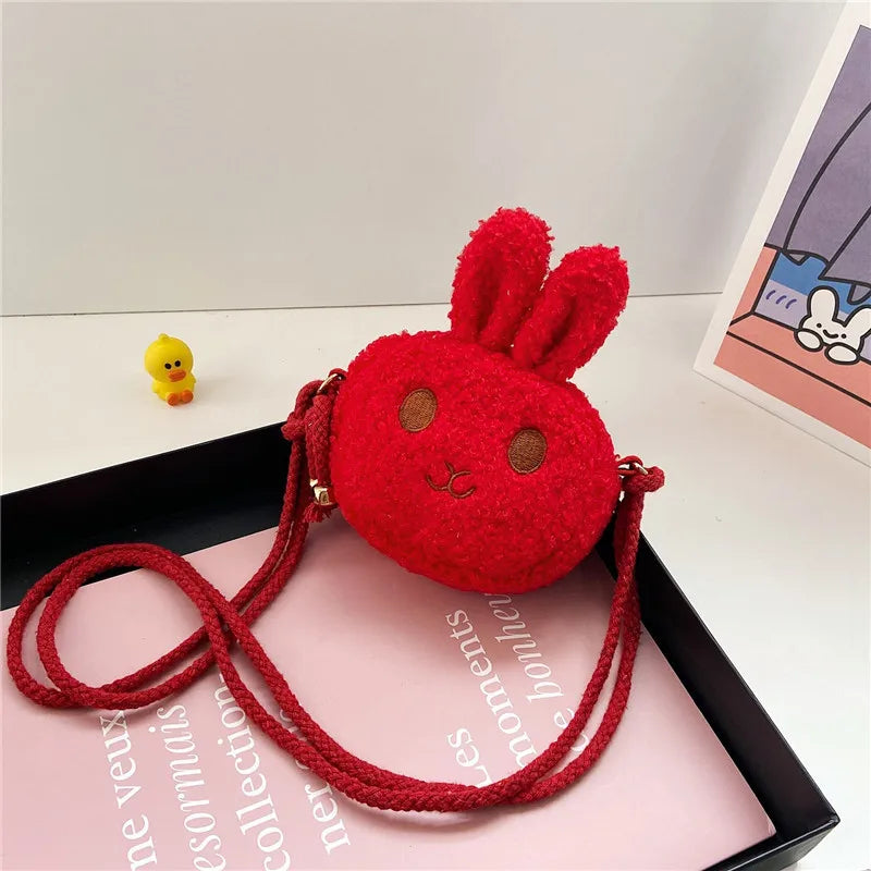 Cartoon Plush Shoulder Bag For Little Girl  Crossbody Bag