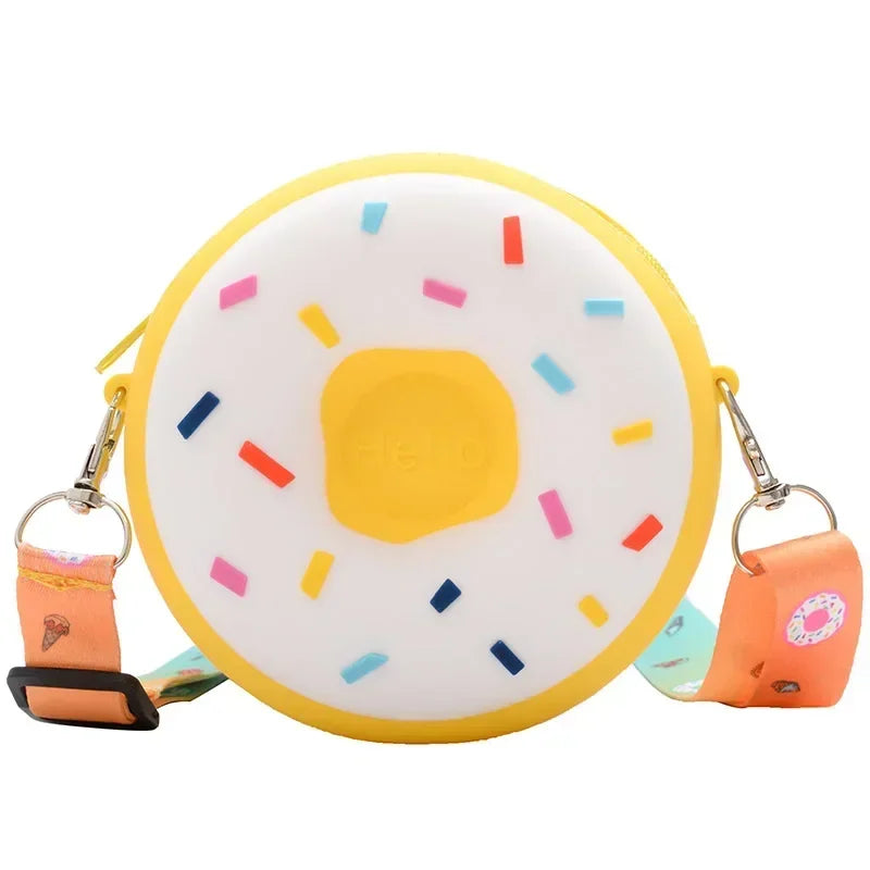 Girls’ Donut Silicone Crossbody Bag – Cute Small Shoulder Purse for Kids