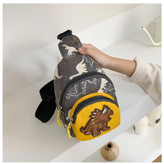 Kids’ Cartoon Dinosaur Sling Bag – Cute Travel Waist & Shoulder Bag