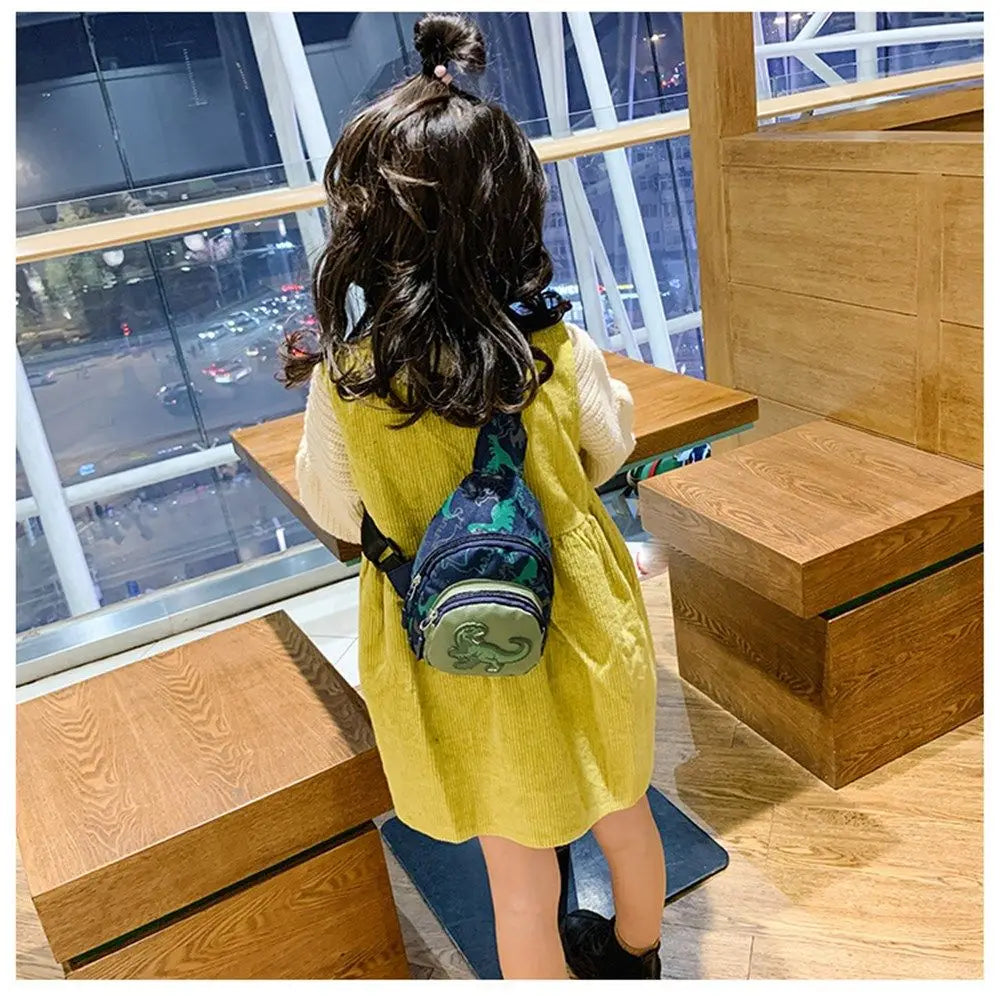 Kids’ Cartoon Dinosaur Sling Bag – Cute Travel Waist & Shoulder Bag