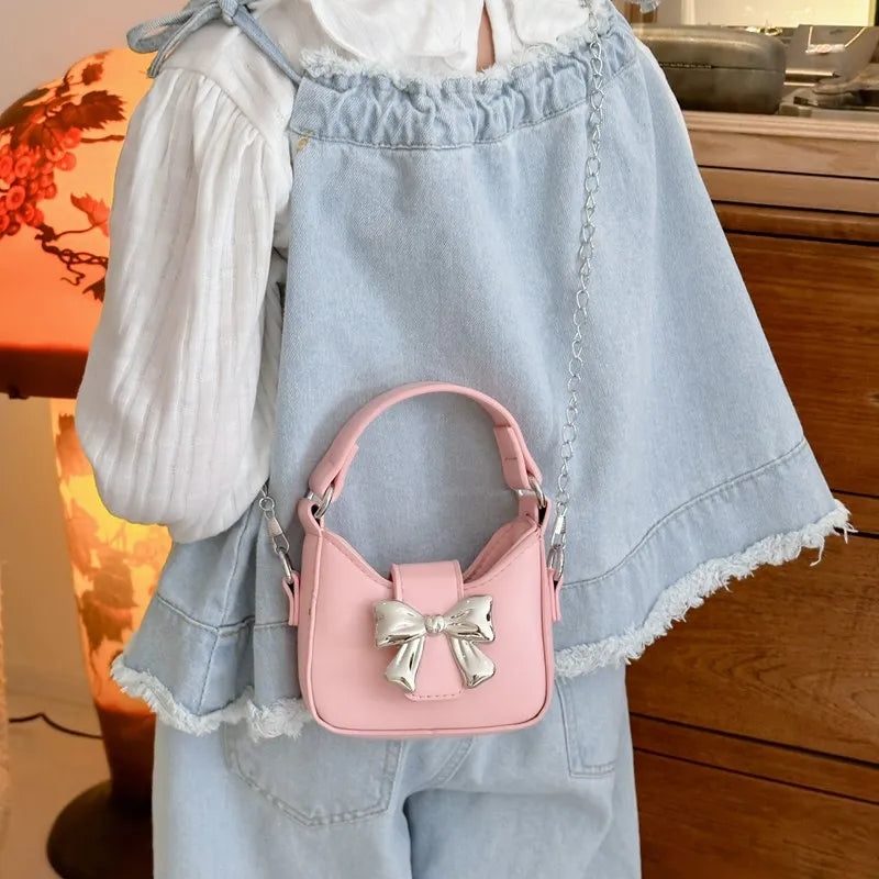 Korean Style Girl Princess Bag Cute Sweet Bow Chain Crossbody Bags