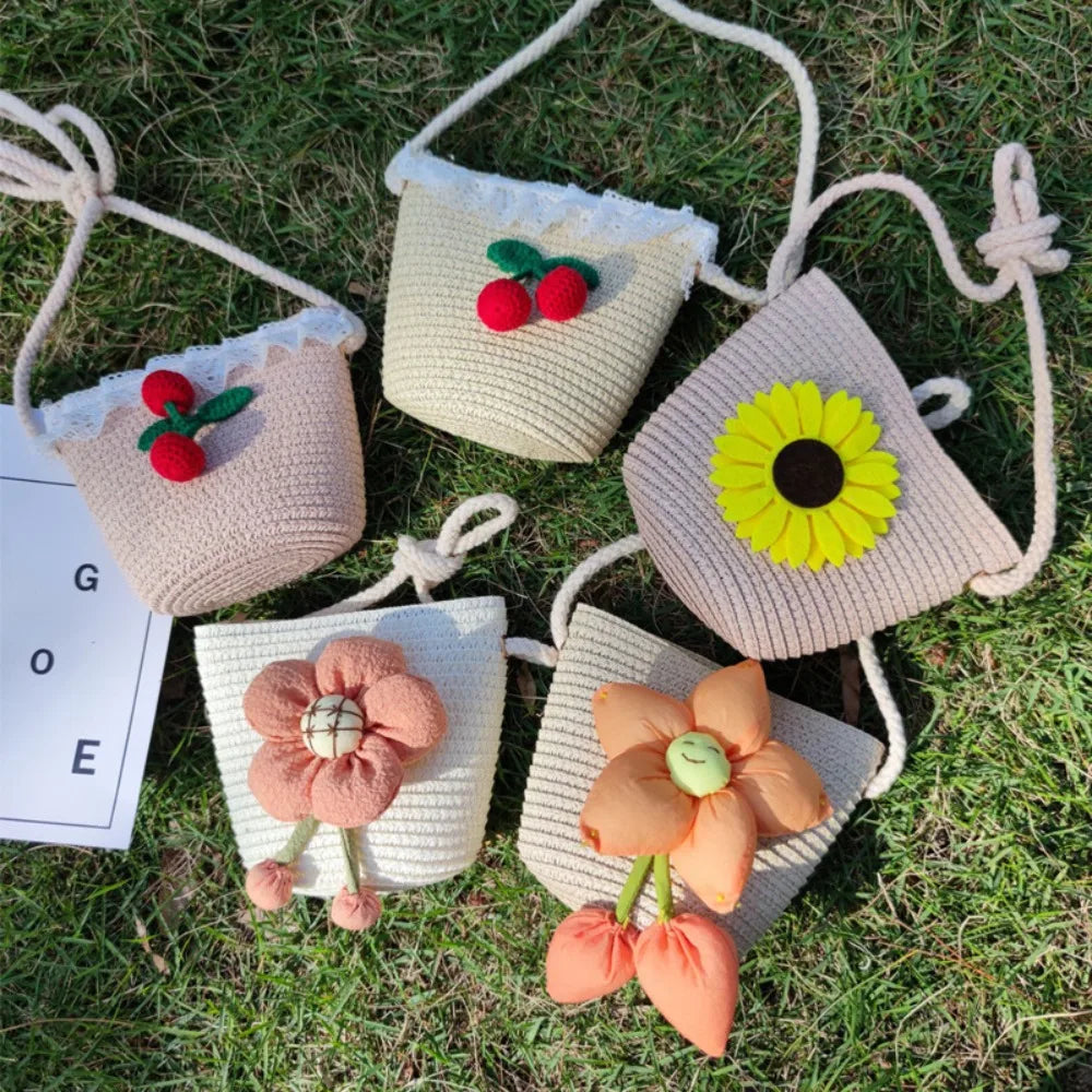 Flower Straw Baby Bags