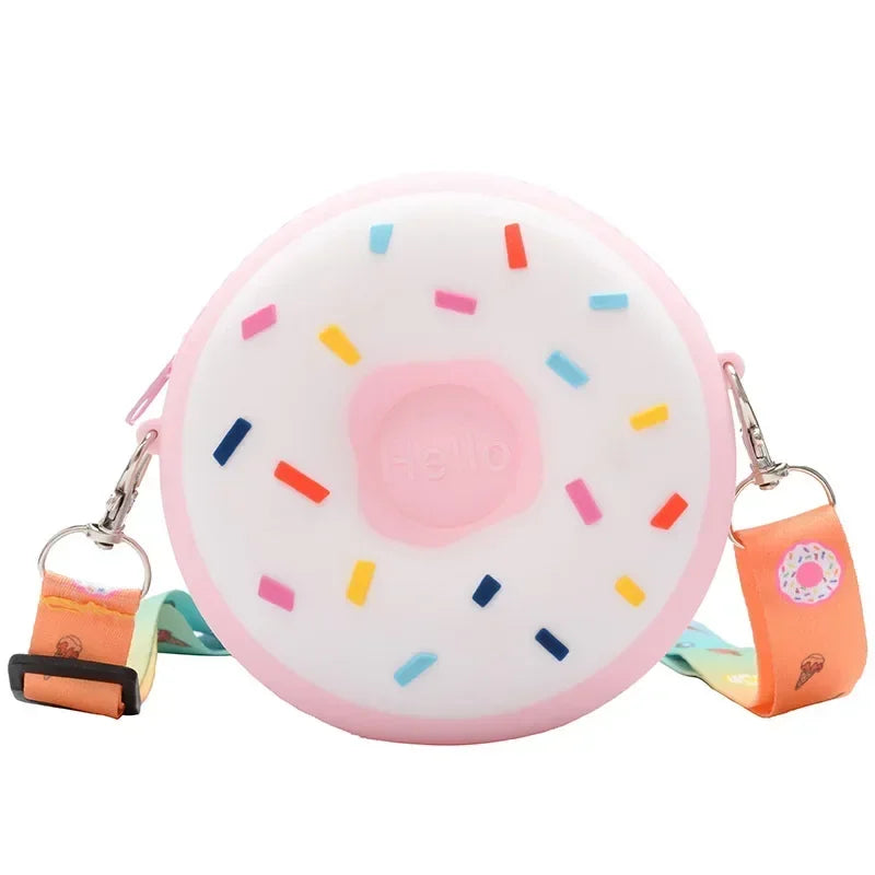 Girls’ Donut Silicone Crossbody Bag – Cute Small Shoulder Purse for Kids