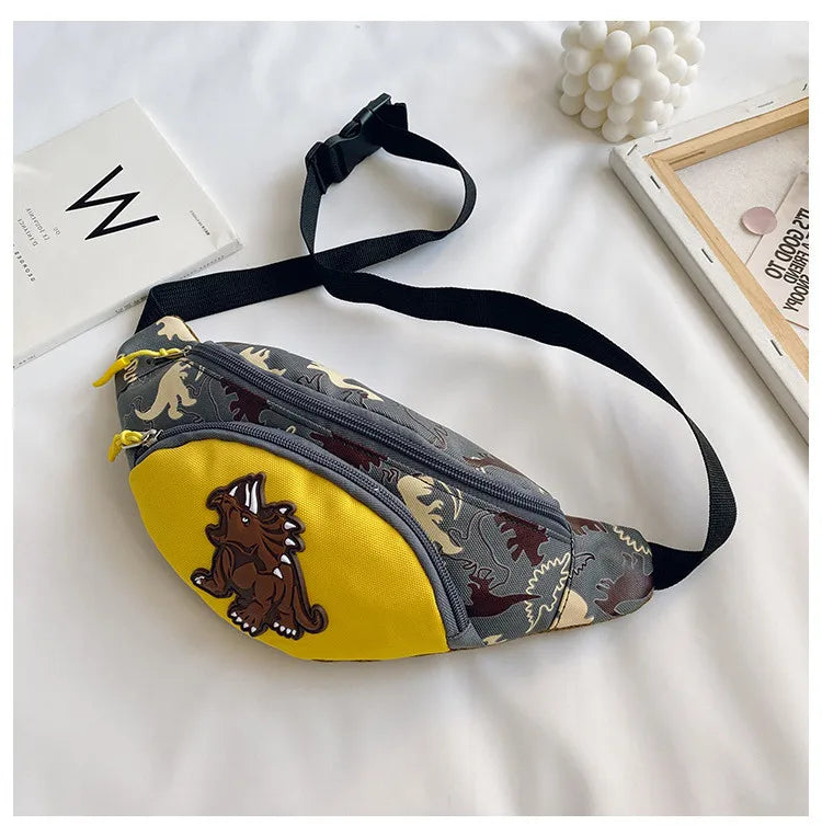 Kids’ Cartoon Dinosaur Waist Bag – High-Capacity Travel Pouch