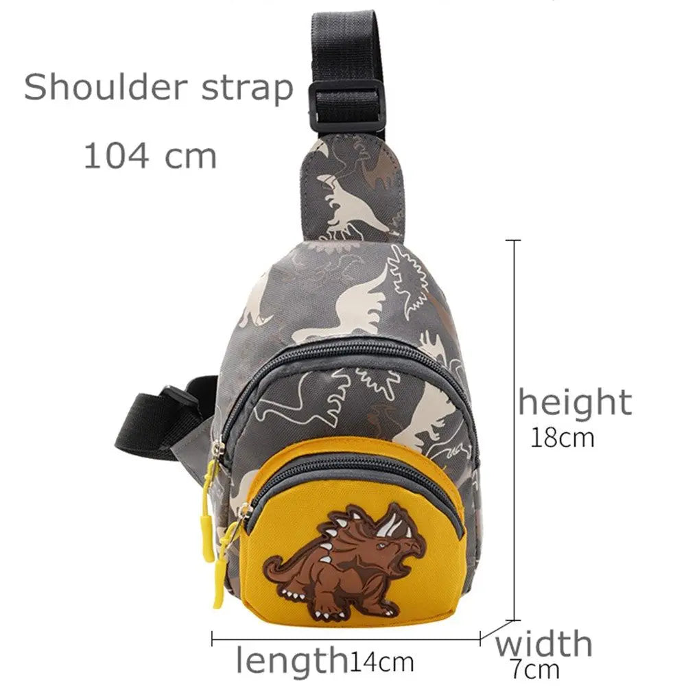 Kids’ Cartoon Dinosaur Sling Bag – Cute Travel Waist & Shoulder Bag