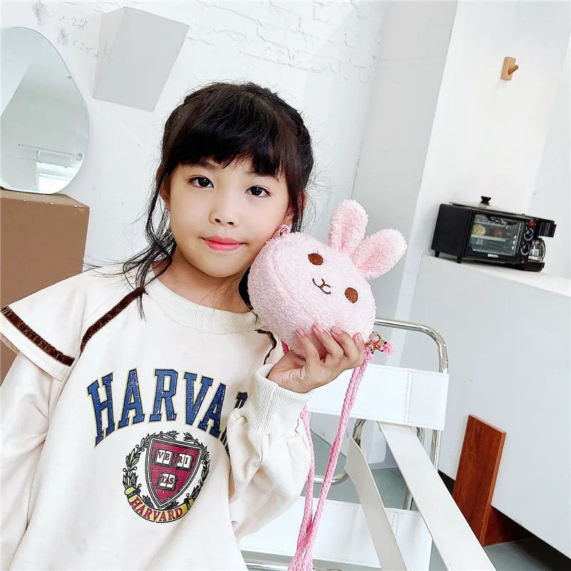 Cartoon Plush Shoulder Bag For Little Girl  Crossbody Bag