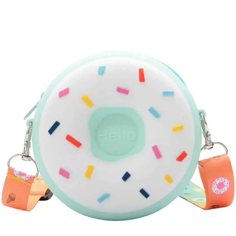 Girls’ Donut Silicone Crossbody Bag – Cute Small Shoulder Purse for Kids