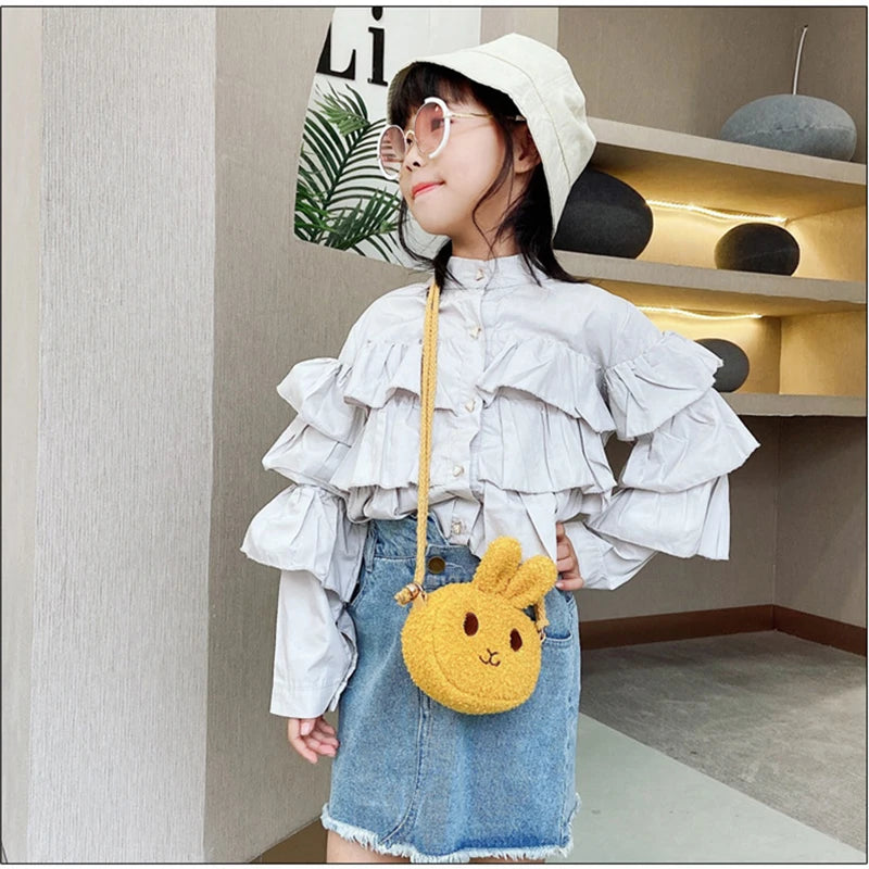 Cartoon Plush Shoulder Bag For Little Girl  Crossbody Bag