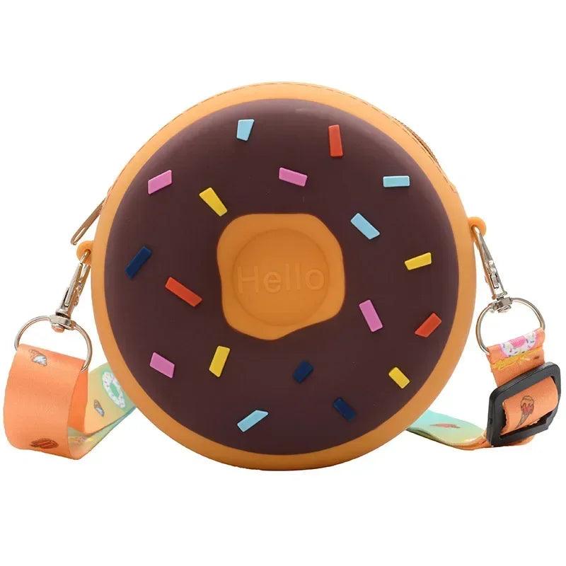 Girls’ Donut Silicone Crossbody Bag – Cute Small Shoulder Purse for Kids