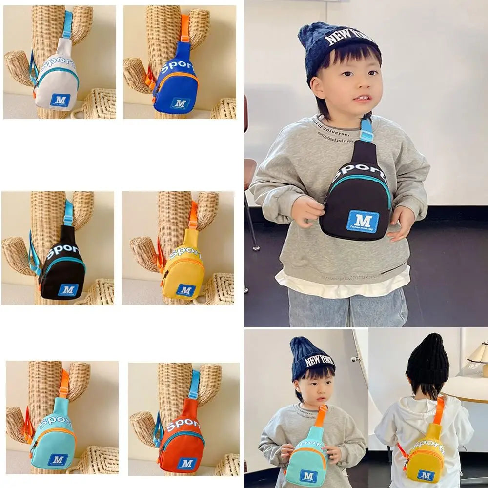 Letter Printed Chest Bag Girl's Boy's Single Shoulder Bag