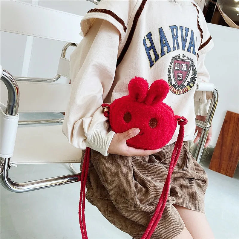 Cartoon Plush Shoulder Bag For Little Girl  Crossbody Bag